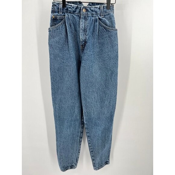 Vintage Levis Brown Tab 573 Ladies Jeans High Waist Pleated Front Size 7 - Picture 1 of 16